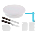 thumbnail image 2 of 7 unids / set herramientas de pastel de acero inoxidable plato giratorio cortador de masa para pasteles mesa giratoria para pasteles de crema GeweYeeli JJ65394-00B, 2 of 7