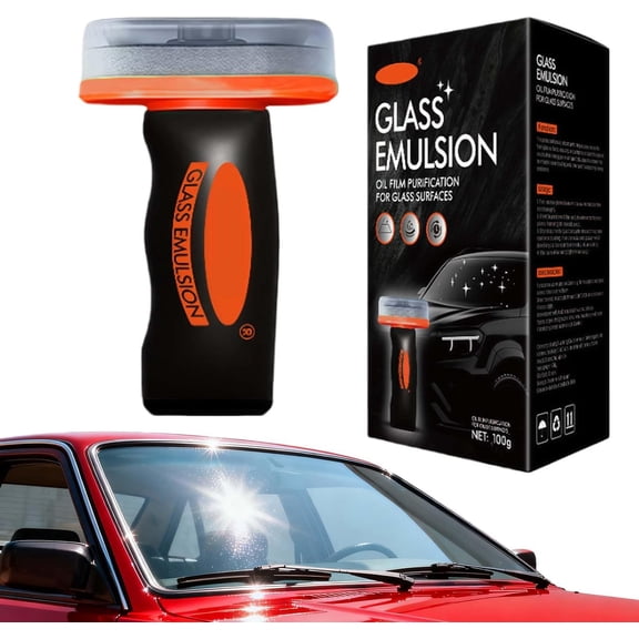 Glass Emulsion Cleaner for Car Windshield, Oil Film Remover & Protective Guard Lotion, Streak-Free Formula for Improved Driving Visibility