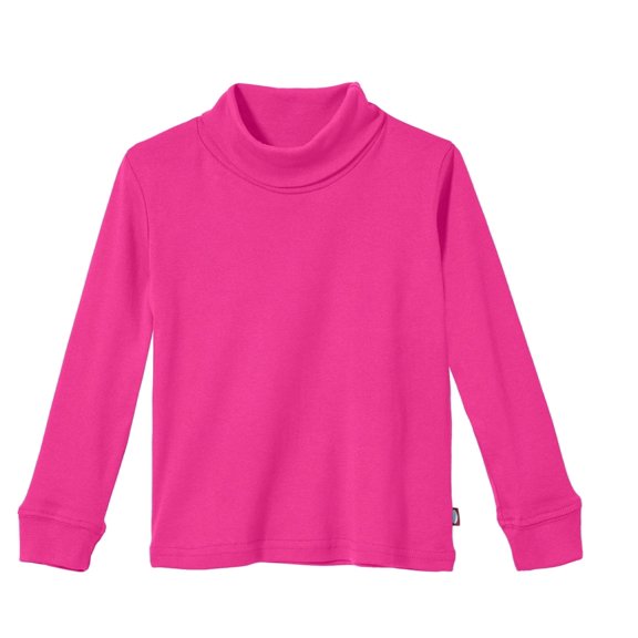 Boys and Girls Soft Cotton Turtleneck | Hot Pink