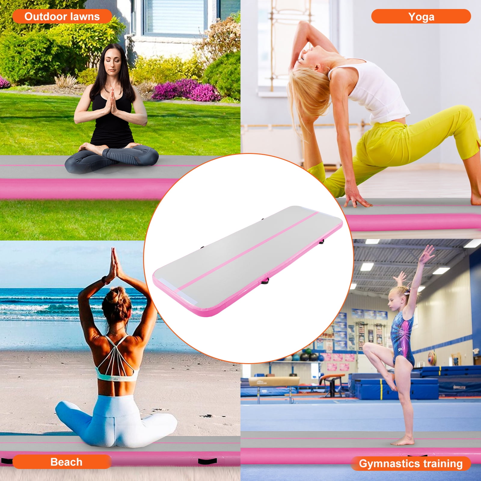 KFFKFF Air Track Set 2 Piece Inflatable Tumbling Gymnastics