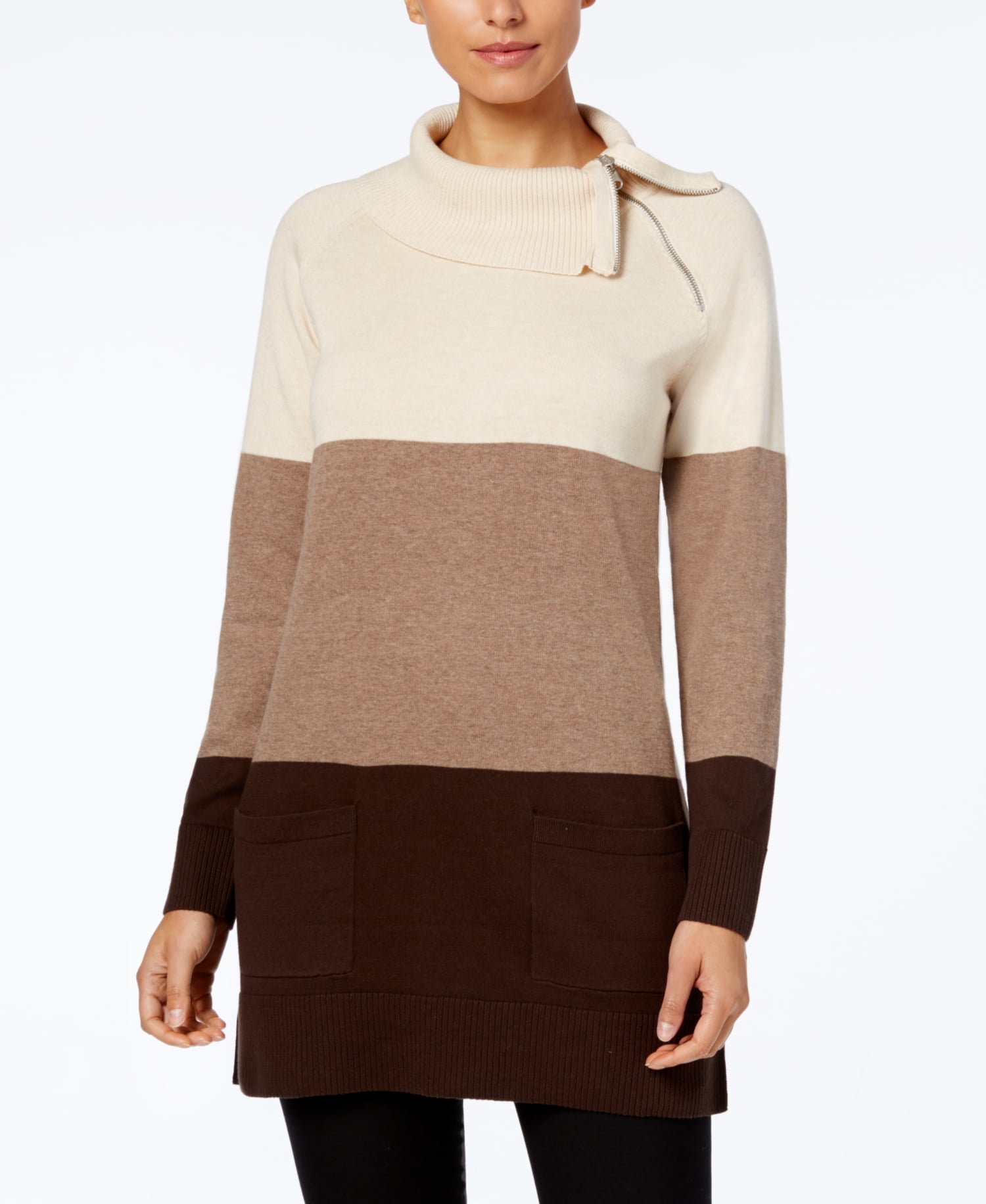 Jeanne Pierre Jeanne PierreCotton Colorblocked Tunic SweaterRegular