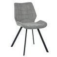 thumbnail image 3 of Mid Century Modern Style Fabric Dining Chair Metal Legs and Padded Seat，Gray (Set of 2), 3 of 10