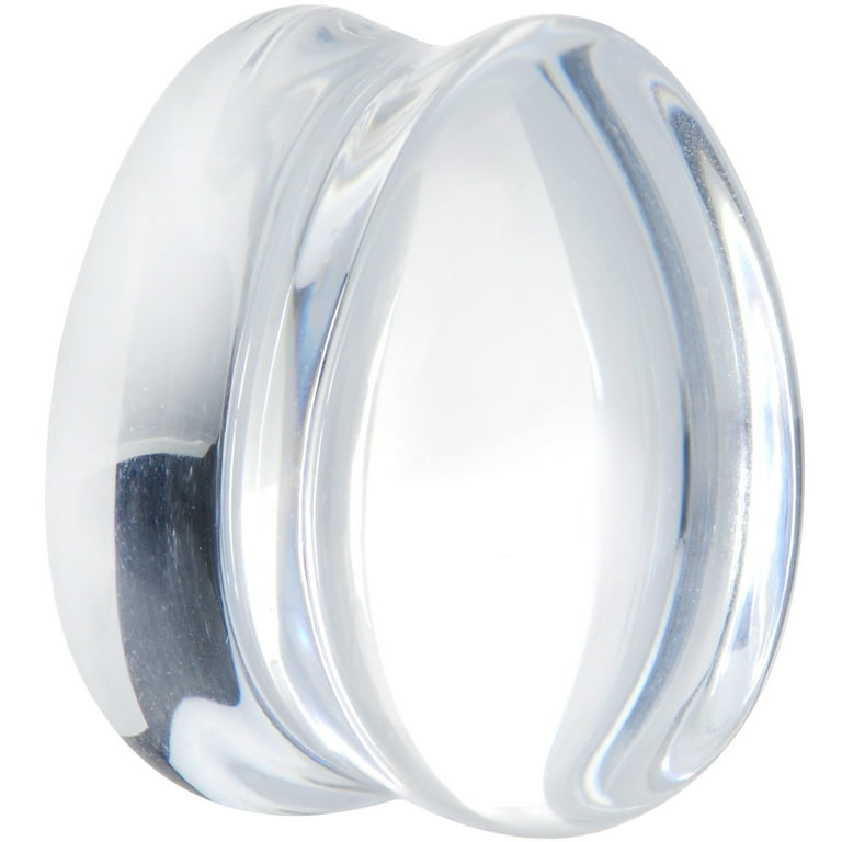 Double Flared Clear Saddle Glass Plugs Double Flared Clear Saddle Glass Plugs