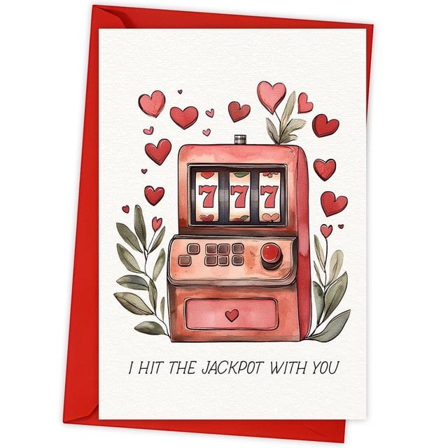 Tarjeta de felicitación Faythory Jackpot Love con sobre romántico