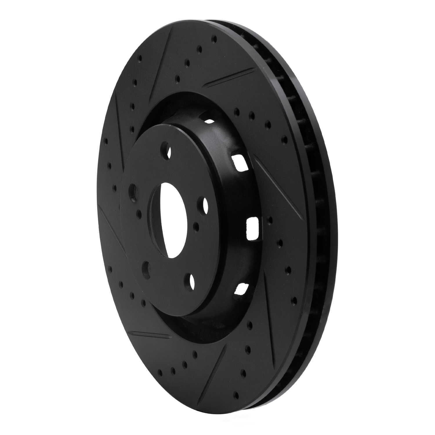 Dynamic Friction Company 633-76085L DFC Brake Rotor - Drilled And Slotted - Black