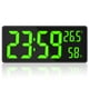 thumbnail image 4 of Reloj de Pared Digital LED Grande con Temperatura Interior Perfecl Verde Despertador digital, 4 of 8