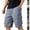 Gray, variant on Mfakffe Men's Cargo Shorts Casual Lightweight Cotton Shorts Summer Classic Knee Length Short Pants Elastic Waist Wide Leg Trousers (Army Green, 3XL)
