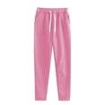 thumbnail image 4 of WTXUE Sweatsuits, Women's Fashionable Sports Casual Solid Color Jacket Sweatshirt Trousers Round Neck Suit, Women, Pink XL, 4 of 5