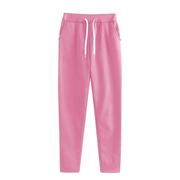 IDALL Sweatpants Women Lounge Pants Women's Autumn And Winter Fashion Plus Size Casual Sports Pants Joggers for Women Cotton Pants Pink 2XL
