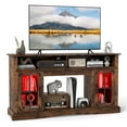thumbnail image 1 of Gymax TV Stand w/LED Lights & Remote Control Storage Cabinets & Adjustable Shelves Brown, 1 of 10