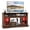 Rustic Brown, variant on Gymax TV Stand w/LED Lights & Remote Control Storage Cabinets & Adjustable Shelves Brown