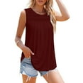 thumbnail image 2 of Timegard Womens Tank Tops Summer Crew Neck Pleated Sleeveless Comfy Dressy Casual Loose Tops Blouse, 2 of 7