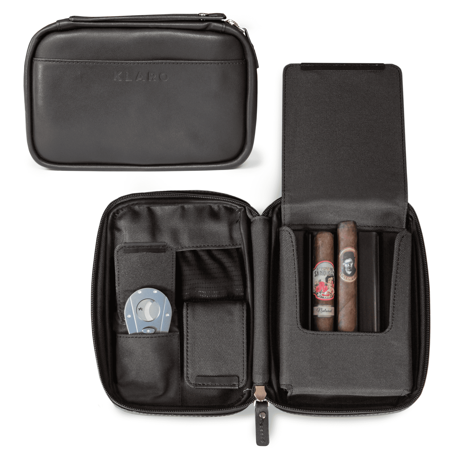 Naturale Dark Brown Leather Crushproof Cigar Case - 3-Cigars