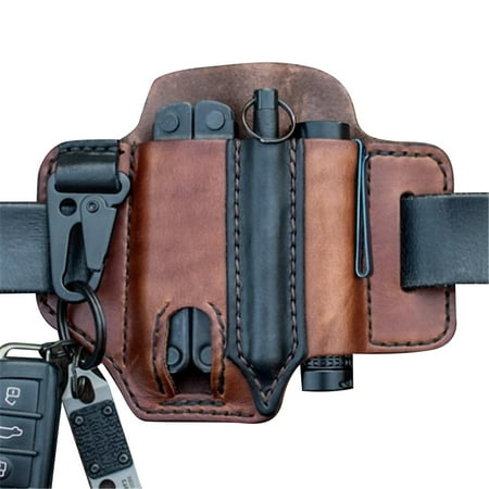 

EDC Organizer Belt Loop Leather Multitool Holder for Pen Flashlight Tools and EDC Gear