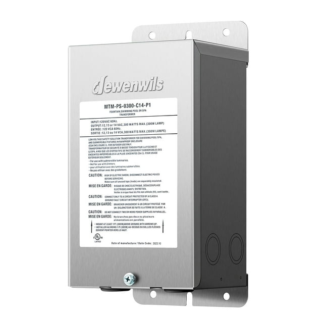 Transformador de luz para piscina DEWENWILS de 300 W, 120 V AC a 12 V/13 V/14 V