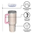 thumbnail image 4 of Floral 40oz Tumbler– Stainless Steel Insulated Tumbler with Handle and Straw, Large Capacity Travel Cup for Hot & Cold Drinks,Thanksgiving,Christmas, Spring,Flower, 4 of 6