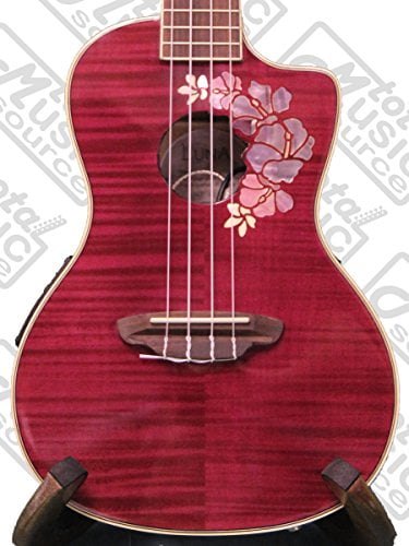 Luna Floral Flamed Maple Concert Ukulele w/Tuner & PC, UKE FLO