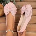 thumbnail image 6 of IEMIEMIEM Women's Ballet Flats Bow Walking Shoes Casual Tennis Slip On Sneakers Lightweight Comfortable Fashion Shoes for Women Pink 9 Wide, 6 of 10