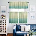 thumbnail image 2 of Teal Blue Gradient Ocean Kitchen Curtains Valances and Tiers Set of 3 Gradient Glowing Horizon Sky Scenery Retro Tier Curtains and Valance with Rod Pocket for Small Windows, 27.5"x24", 2 of 9