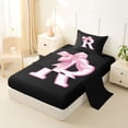 thumbnail image 2 of Erosebridal Pink Bows Alphabet R Twin Sheet Sets,Girl Personalized Gifts Bedding For Teens 3 Pieces, 2 of 6
