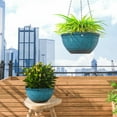 thumbnail image 4 of 2 Pack Hanging Planters for Indoor Outdoor Plants, 10 Inch Hanging Planter with Drainage Hole & Plug Glazed Hanging Baskets Flower Pots for Garden Home (Blue), 4 of 7