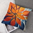 thumbnail image 3 of Burnt Orange Navy Blue Pillow Covers Fall Decor Dahlia Flowers Thanksgiving Autumn Decorative Couch Lumbar Pillow Cases Home Decor for Living Room Bedroom Bed Cushion Outdoor, 3 of 6