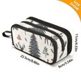 thumbnail image 4 of FORMRS Pencil Case with 3 Compartments Zipper Pouch, Elementary School Level and up, Beige Christmas Forest, 4 of 8