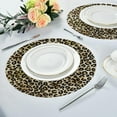 thumbnail image 6 of GZHJMY Fashion Colorful Leopard Animal Print Round Placemats Washable Circle Placemats Non-Slip Heat-Resistant Table Place Mats for Dining Kitchen Table Decoration 15.4" （4PCs） Table Mat, 6 of 7