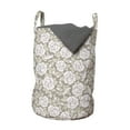 thumbnail image 1 of Vintage Laundry Bag, Nostalgic Floral Pattern with Pastel Tone Flowers, Hamper Basket with Handles Drawstring Closure for Laundromats, 13" x 19", Grey Yellow Baby Pink, by Ambesonne, 1 of 4