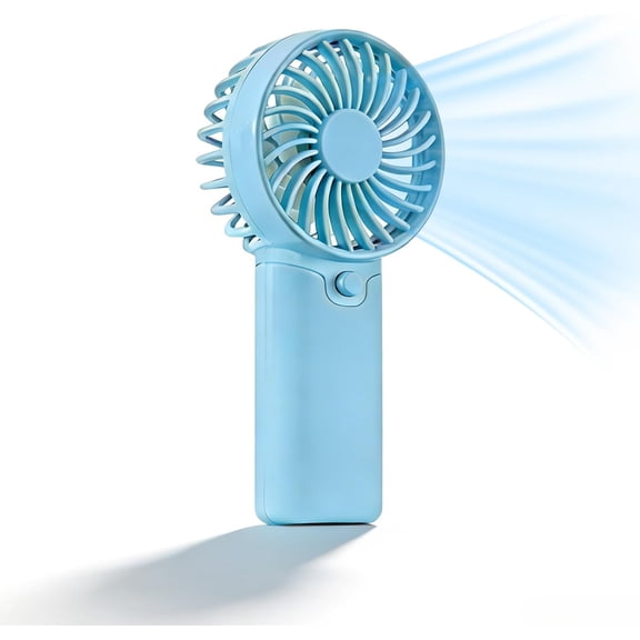 Portable Handheld Fan, AAA Battery Powered Mini Fan, No Charging Needed, Quiet Personal Cooling Fan for Travel, Camping, Office Desk, Bedside, Lightweight Small Fan (blue)