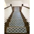 thumbnail image 2 of Benissimo Platinium Collection Modern, Printed Design Vibrant and Soft Stair Treads, Pack of 13 (0'9"x2'8") + 1 (2'7"x2'7") | Gray, 2 of 5