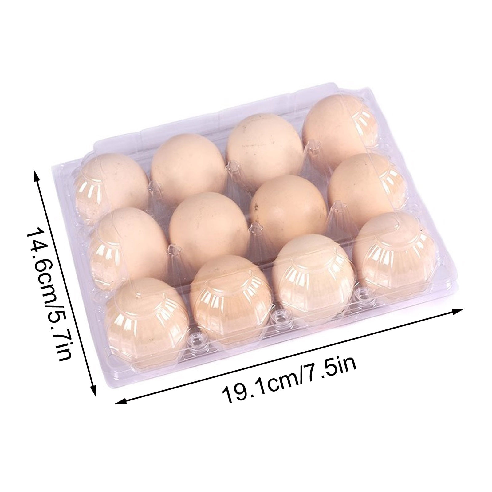 ZenCart 50Pcs Egg Holder Clear Plastic Cartons 12 CountReusable Crate for Home Ranch Farm Market Display Transparent Reusable Egg Container