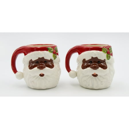 

African American Set Of 2 Santa Mug