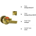 thumbnail image 4 of ADA Door Lock with Indicator in Antique Brass - Right-Handed, 4 of 8