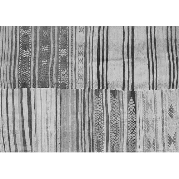 Ahgly Company Indoor Rectangle Patchwork Gray Transitional Area Rugs, 8' x 10'