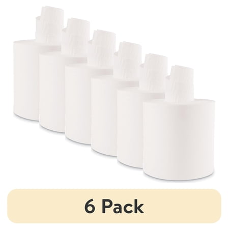(6 pack) Boardwalk Center-Pull Commercial Roll Towels, 2-Ply, 6 Rolls, 600 Sheets per Roll, White
