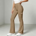 thumbnail image 5 of Edvintorg Yoga Pants Women Fashion Solid Color Stretch Trouser High Waisted Casual Workout Pant with Pocket Clothes Women Khaki S-2XL, 5 of 6