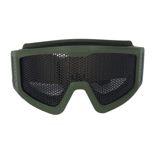Gafas de seguridad transpirables, resistentes a golpes, con diseño de malla de hierro, a prueba de viento y arena, para aficionados a los juegos militares de CS al aire libre, color verde.