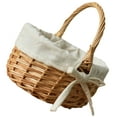 thumbnail image 3 of Zcyifa picnic basket Picnic Basket with Handle Hand Woven Wicker Basket Eggs Candy Basket for Party Flower, 3 of 11