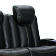 thumbnail image 2 of Seatcraft Republic Italian Leather Sofa w/ Fold-Down Table, Powered Headrest, Power Recline, Black, 2 of 5