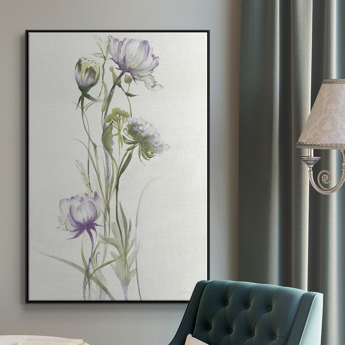 Late Summer Wildflowers I V30 Framed Premium Gallery Wrapped Canvas - Ready to Hang