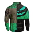 thumbnail image 5 of GrmtClth Halloween Polo Shirts For Men Long Sleeve Regular Fit Scary Pumpkin Skeleton Patchwork Print Soft Ribbed Casual Holiday Party Golf Athletic Tops Light Green L, 5 of 6