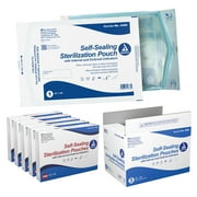 Dynarex Sterilization Pouches - Self Sealing Autoclave Bag for Medical, Dental, Tattoo & Nail Care Tools - Blue Tinted Transparent Cover, Dual Color Indicators, Size 12" x 16", 1 Case of 1,000