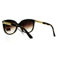thumbnail image 4 of VG Eyewear Diva Metal Hollow Jewel Arm Oversize Horn Rim Sunglasses Black Tortoise Brown, 4 of 4