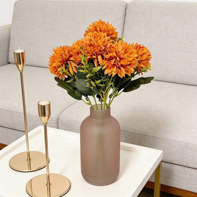 Artificial 6-headed Chrysanthemum Bouquet Small Bouquet Wedding Bridal Bouquet Artificial Flower Arrangement Setting.
