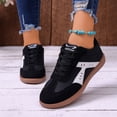 thumbnail image 2 of Rokment Women's Vintage Low Top Fashion Sneakers 2026 Spring Fall Trendy Casual Suede Leather Patchwork Comfortable Walking Running Tennis Flat Shoes Black Size 6, 2 of 7
