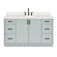 thumbnail image 2 of Ariel Kelly 61 Inch Single Oval Sink Bathroom Vanity With Pure White Quartz Countertop 1.5 Inch Edge In Grey, 2 of 12