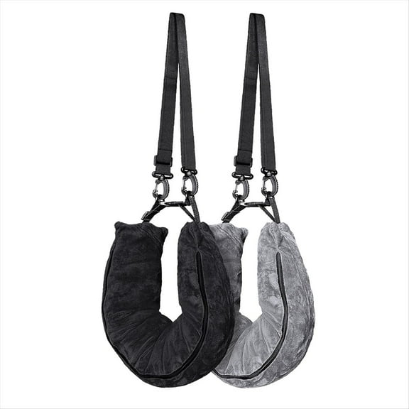 2Pack Stuffable Travel Pillow for Extra Luggage, Velvet Neck with Adjustable Size, Fits About