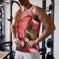 thumbnail image 5 of Haiem Pink Butterfly Pattern Men Workout Tank Top Gym Bodybuilding Sleeveless Muscle T Shirts Athletic Tank Breathable Workout Shirt-Small, 5 of 7