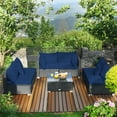 thumbnail image 5 of Patiojoy 7-Piece Patio PE Rattan Sectional Sofa Furniture Set Wicker Sofa Conversation Set Navy, 5 of 5